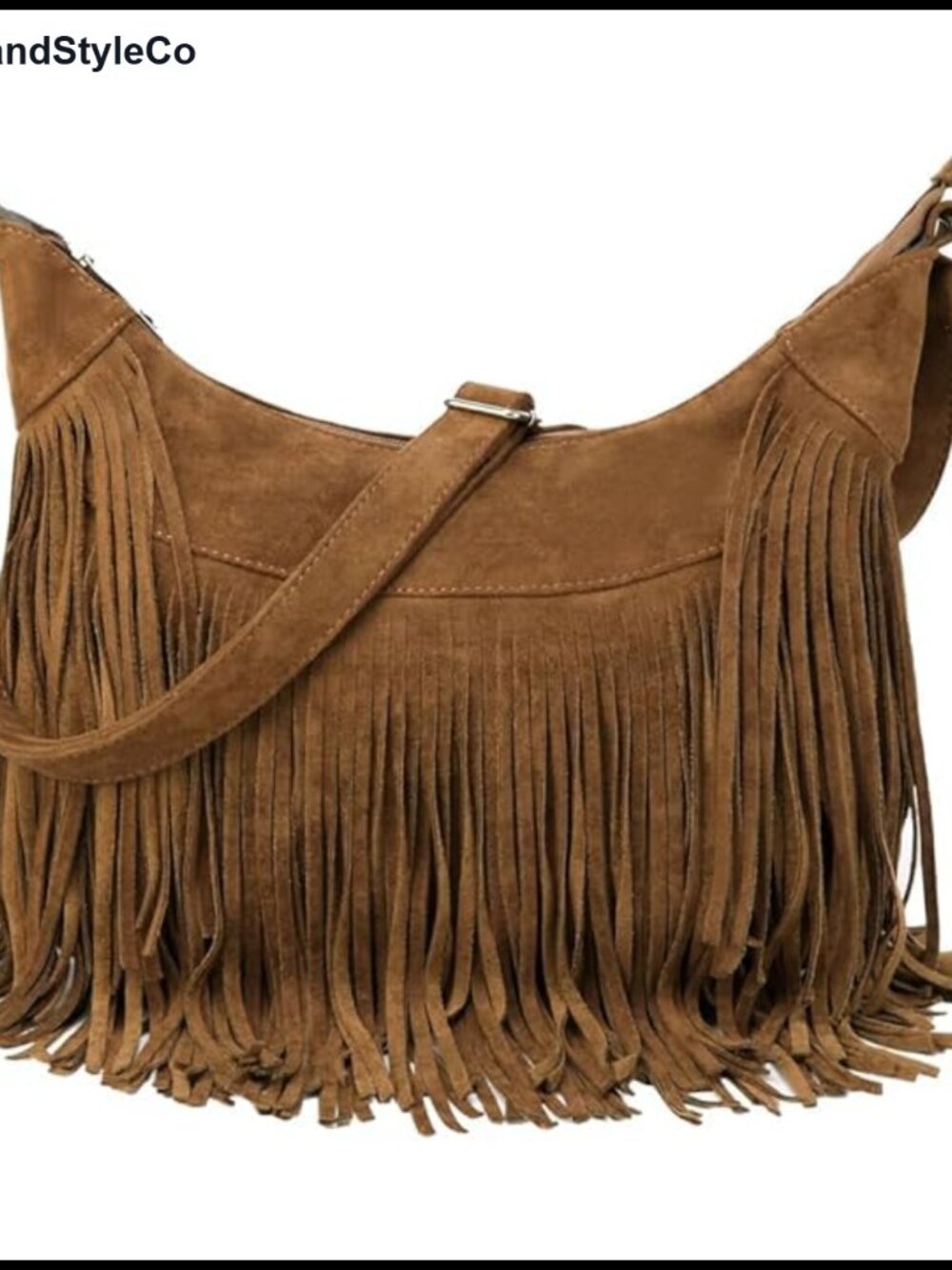 Vintage Suede Fringe Hobo Bag - Tassel Crossbody Western Purse